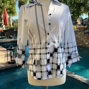 MISHCA Cotton Button Down Dress Shirt Top Medium NEW